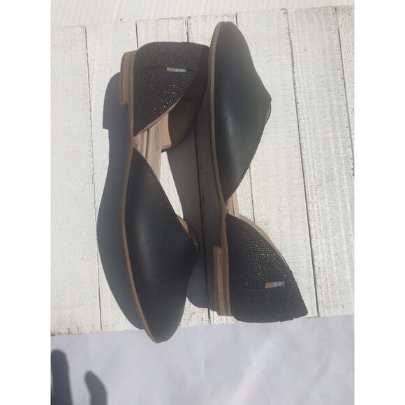 TOMS Jutti d'Orsay Black Flat, Slip On Women's Shoes Sz 7 EU 37.5 EUC Glitter - Picture 14 of 16